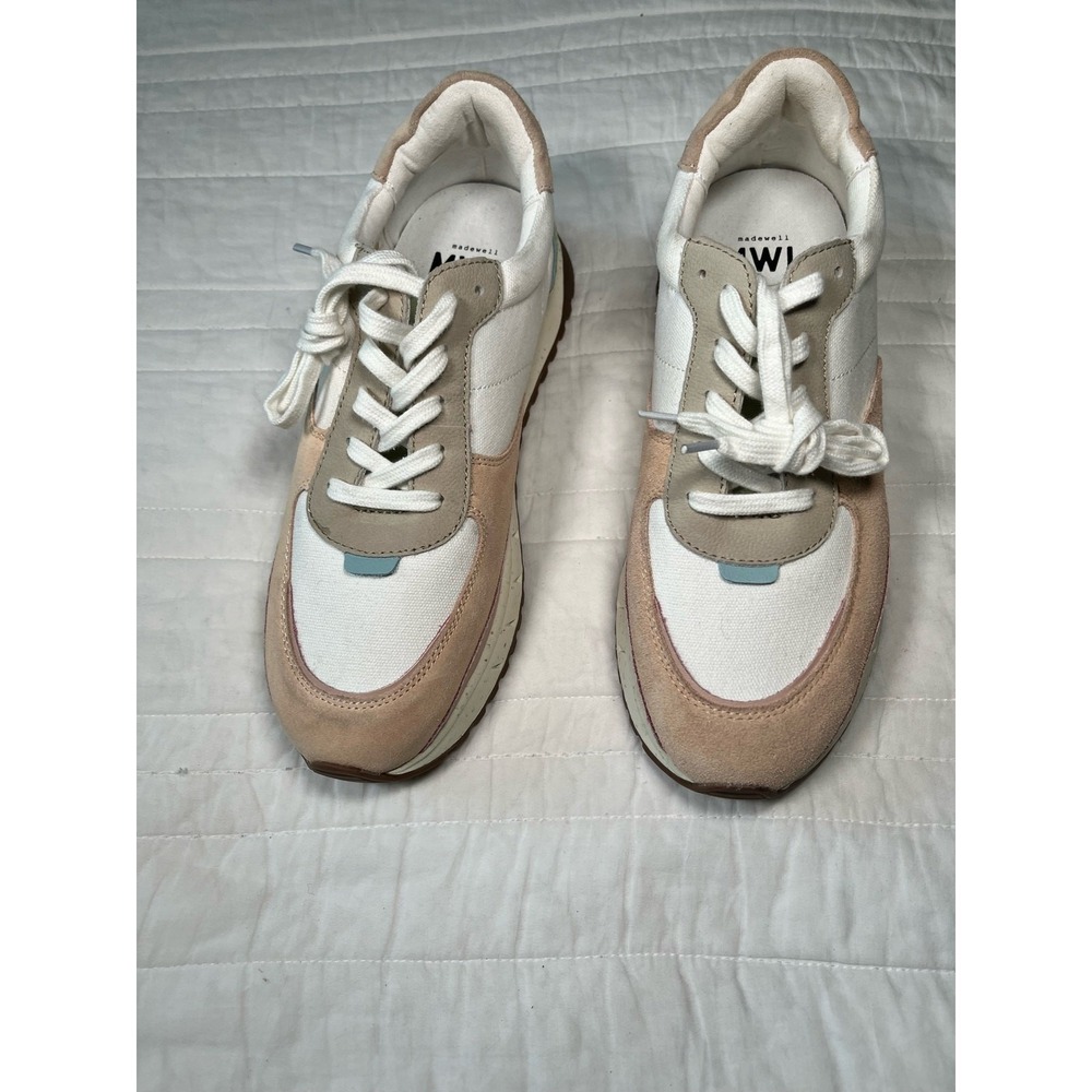 Madewell Colorblock Sneakers Women 9 Neutral Casual‎ Everyday Lace Up Shoes - Picture 11 of 13